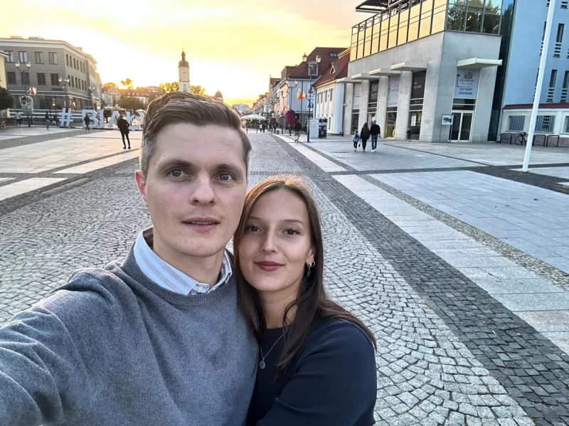 Таццяна Кулевіч з мужам Русланам. Фота з архіва Таццяны