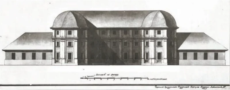 Палац Чацвярцінскіх (былая медычная акадэмія) у XIX ст. Крыніца: Wikimedia Commons