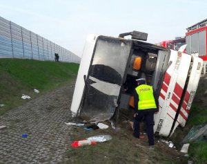 Автобус "Лодзь-Гродно" попал в аварию между Варшавой и Белостоком