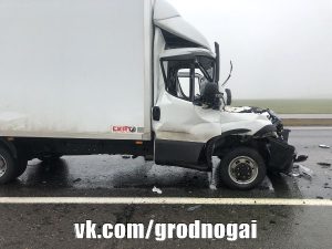 Грузовик в тумане врезался в трактор под Гродно