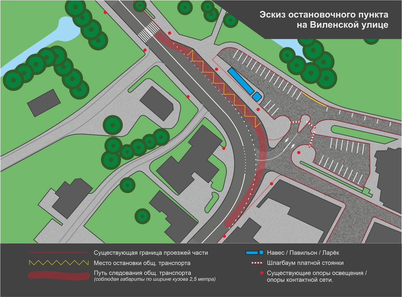 Гродзенец прапануе зрабіць на Віленскай новы прыпынак. Глядзіце, дзе