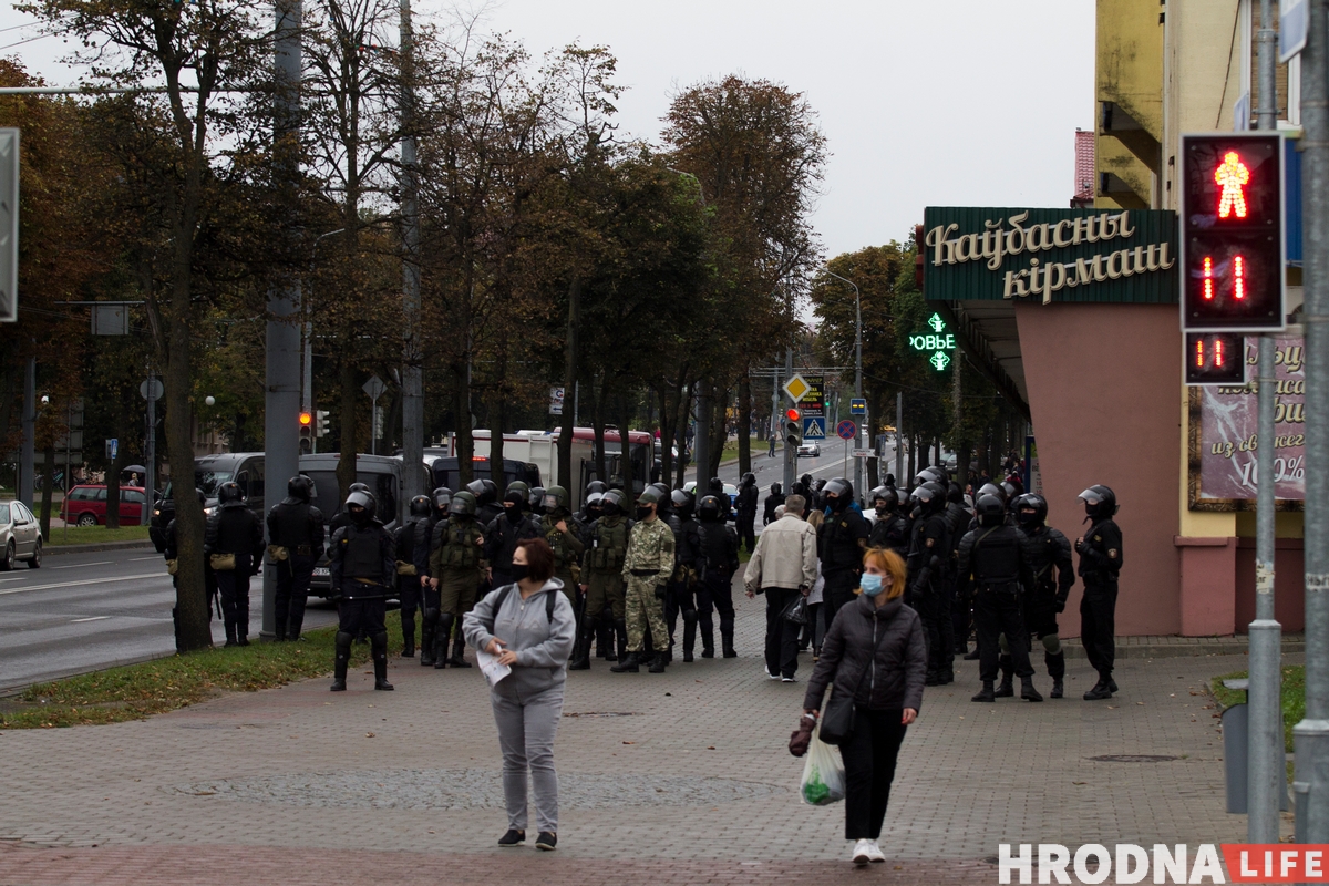 Газ и жесткие задержания. Акцию в Гродно разогнали через несколько минут