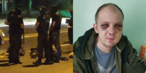 Алексей Лапа в момент задержания и в больнице