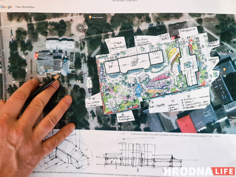 Аранжарэя, дыназаўры і амфітэатр. Што з'явіцца каля палаца Чацвярцінскіх у Гродне