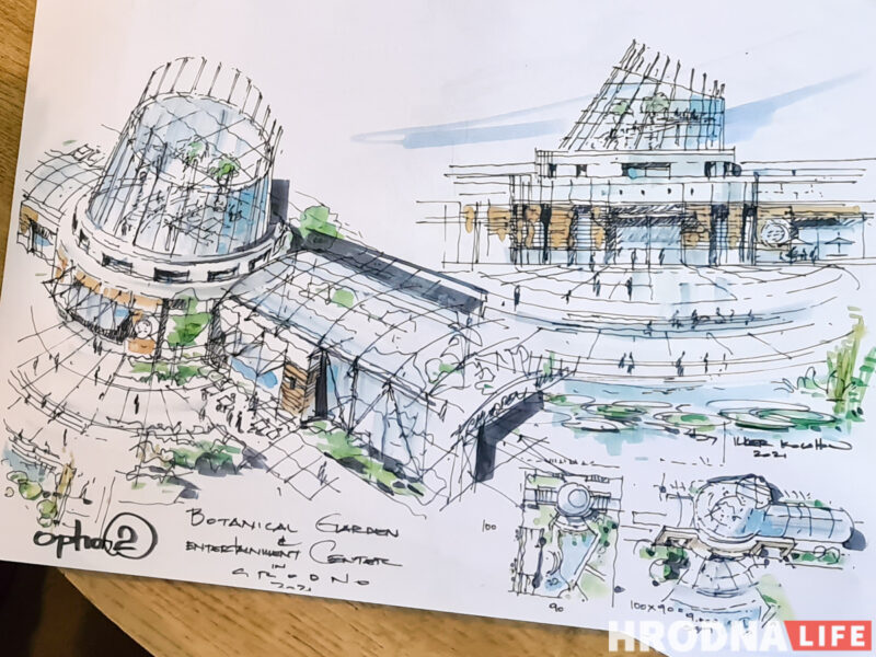 Аранжарэя, дыназаўры і амфітэатр. Што з'явіцца каля палаца Чацвярцінскіх у Гродне