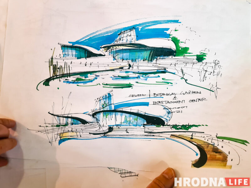 Аранжарэя, дыназаўры і амфітэатр. Што з'явіцца каля палаца Чацвярцінскіх у Гродне