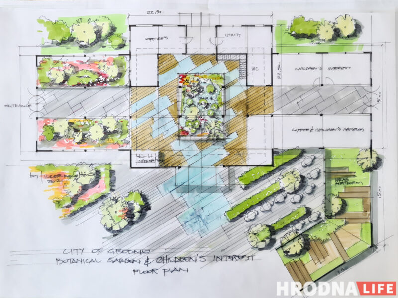 Аранжарэя, дыназаўры і амфітэатр. Што з'явіцца каля палаца Чацвярцінскіх у Гродне