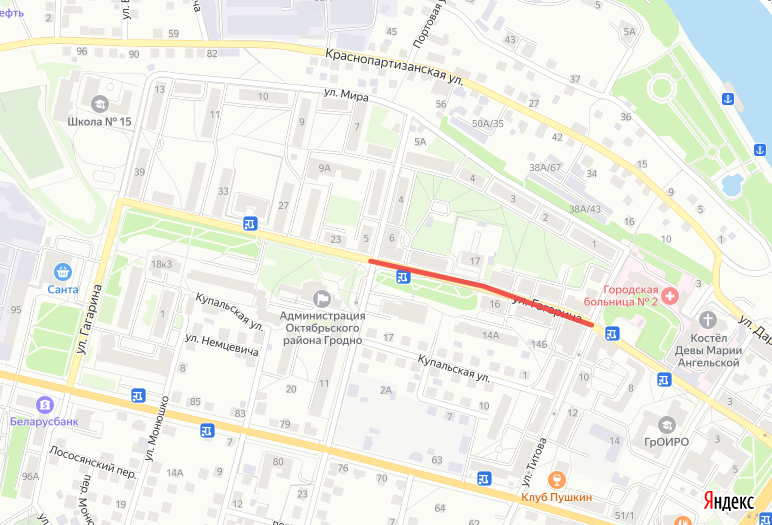 Вуліцу Гагарына закрыюць на два дні