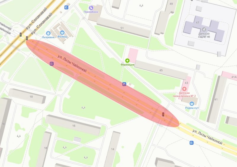 Запрет движения по ул. Лизы Чайкиной