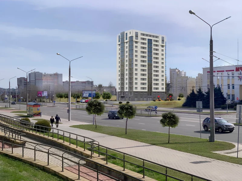 Напротив Old City построят 15-этажный жилой дом. Узнали, как он будет выглядеть Проект дома на улице Дубко. Источник: "ВКЛ-проект"