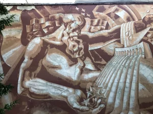 Сграффито "Песнь о Немане" - советское монументальное искусство в Гродно