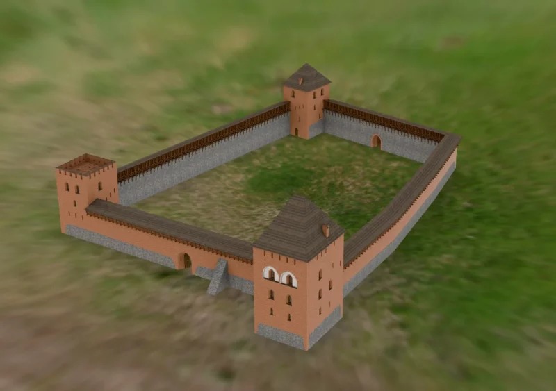 З'явілася 3D-рэканструкцыя Крэўскага замка з трэцяй вежай - вось як гэта выглядае