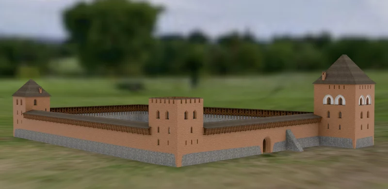 Появилась 3D-реконструкция Кревского замка с третьей башней — вот как это выглядит 