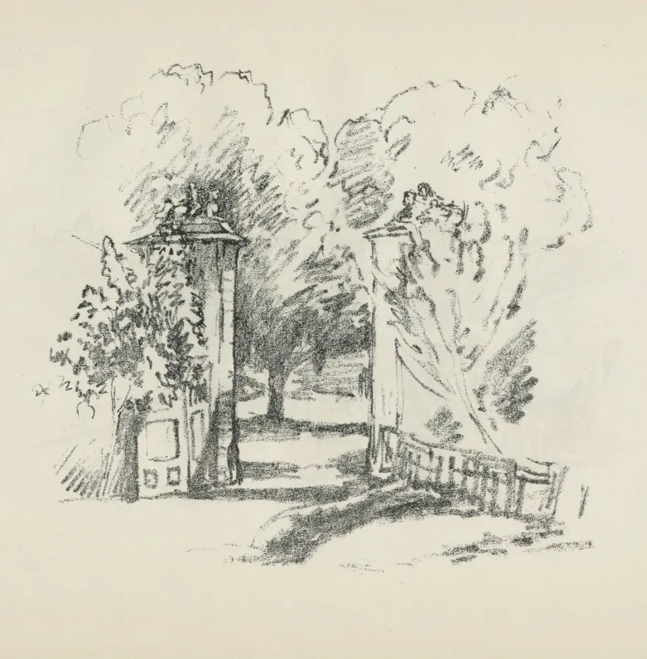 Ворота в Гродно. Рисунок из альбома “Skizzen aus Litauen, Weissrussland und Kurland”. Художник Hermann Struck. Текст Herbert Eulenberg