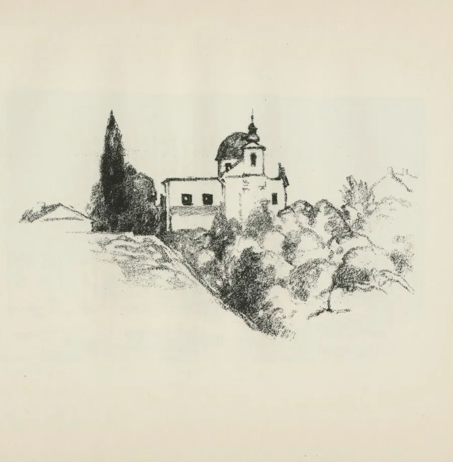 Женский монастырь. Рисунок из альбома “Skizzen aus Litauen, Weissrussland und Kurland”. Художник Hermann Struck. Текст Herbert Eulenberg