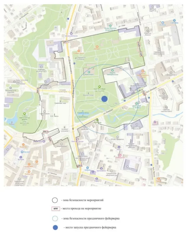 Схема КПП на 3 июля в Гродно