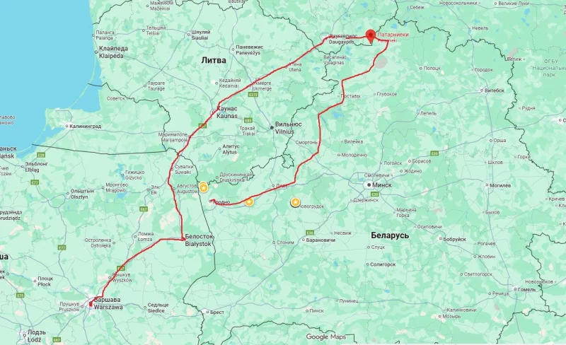 Из Гродно в Варшаву через Латвию: вот как примерно будет выглядеть поездка