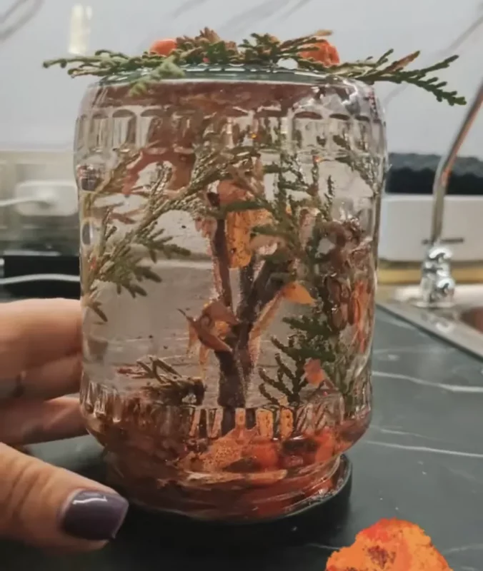 осенняя поделка - осень в банке - осенний шар