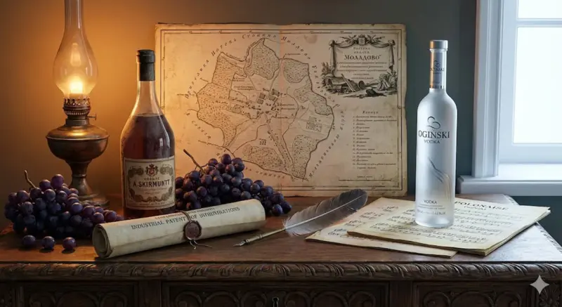 коньяк Skirmuntt Скирмунт и водка Oginski Огинский