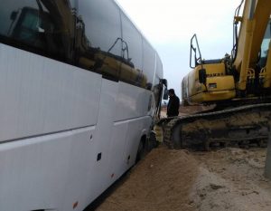 Аўтобус “Лодзь-Гродна” трапіў у аварыю паміж Варшавай і Беластокам