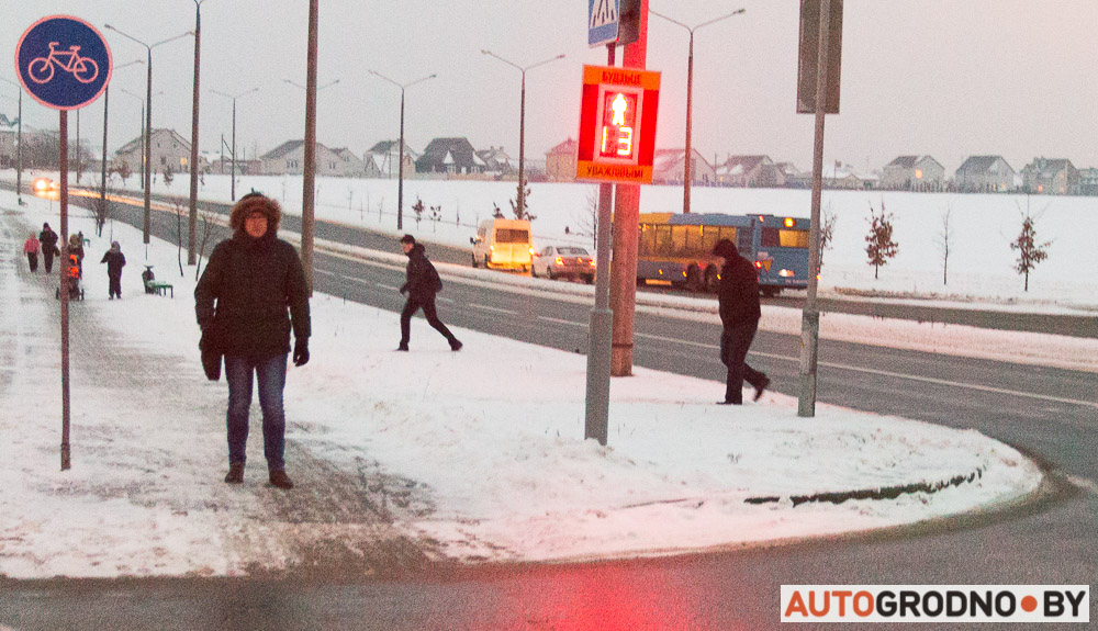 Рэйд ДАІ Гродна ў фотаздымках: як інспектары затрымліваюць пешаходаў-парушальнікаў