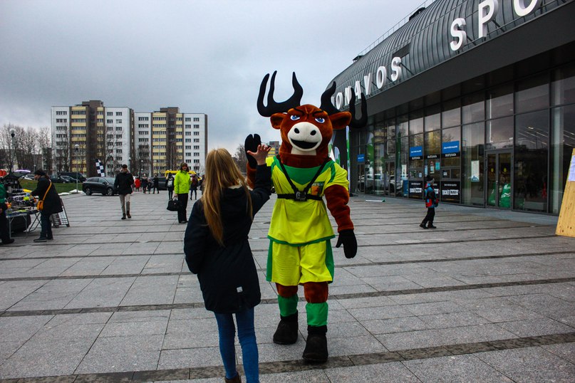 Талісман гродзенскага "Нёмана" Губі выступіў на літоўскім фестывалі: вясёлыя фоты