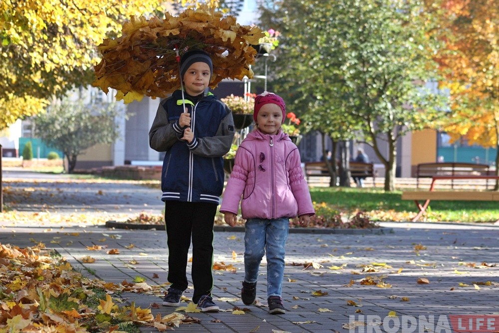 Хіт сезону: сям'я гродзенцаў зрабіла парасон з лісця і парадавала гараджан