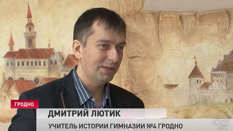В гродненской гимназии создают масштабное "панно времени" с символами города