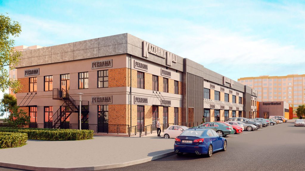 У былой казарме на Шчорса адкрыюць гандлёвы цэнтр Kazzarma Mall. Так ён будзе выглядаць