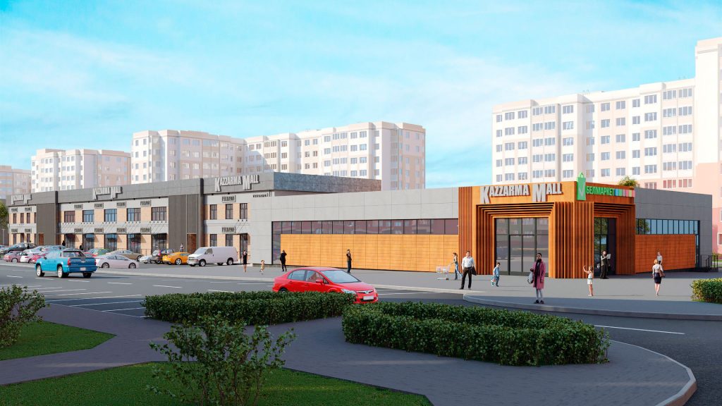 У былой казарме на Шчорса адкрыюць гандлёвы цэнтр Kazzarma Mall. Так ён будзе выглядаць