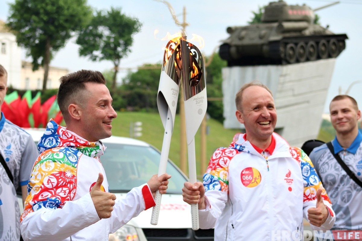 Гродна сустрэў эстафету агню "Полымя міру"