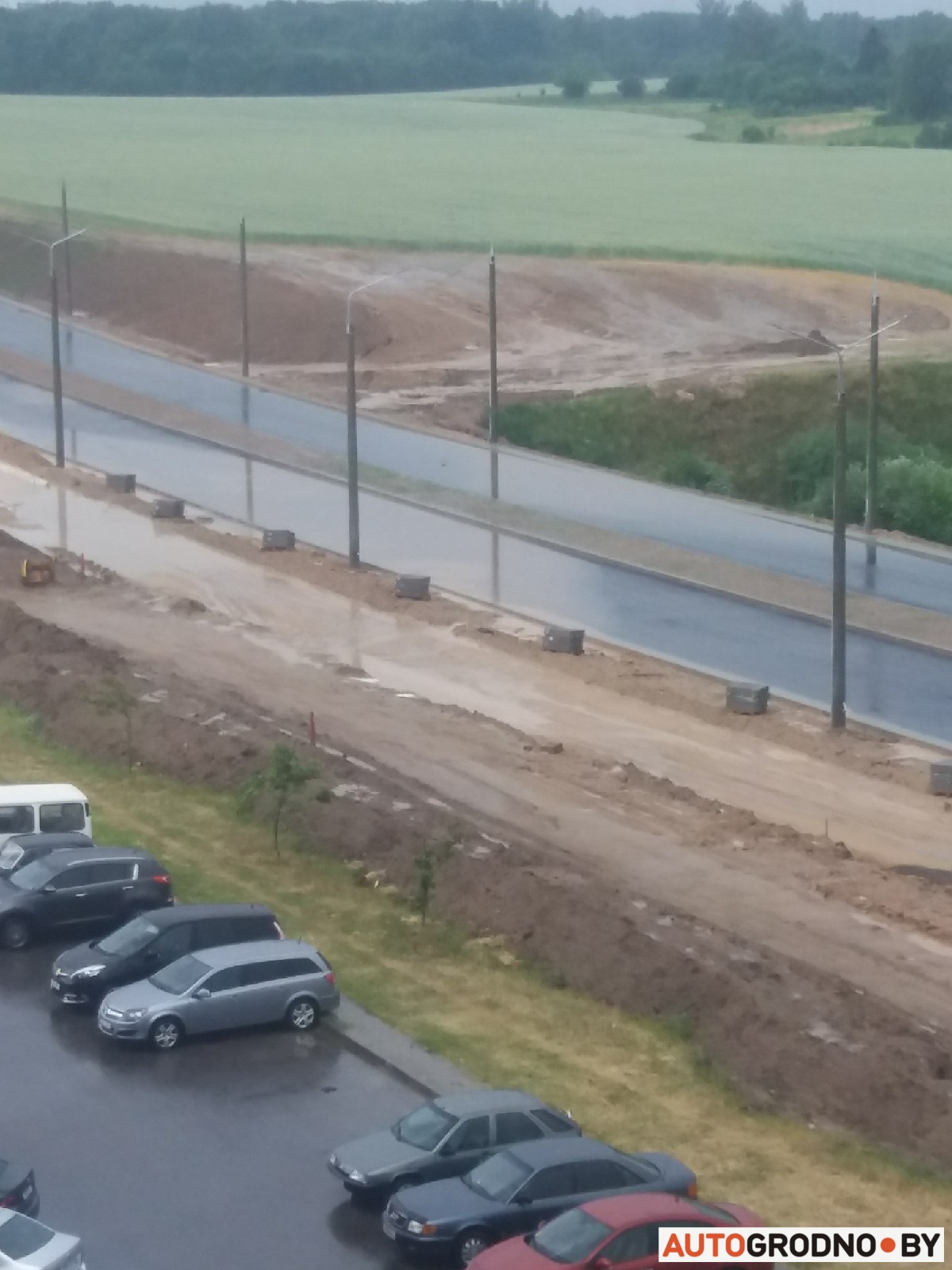 Ливень в Гродно: затопило кольцо на Суворова, Клецкова, Соломовой