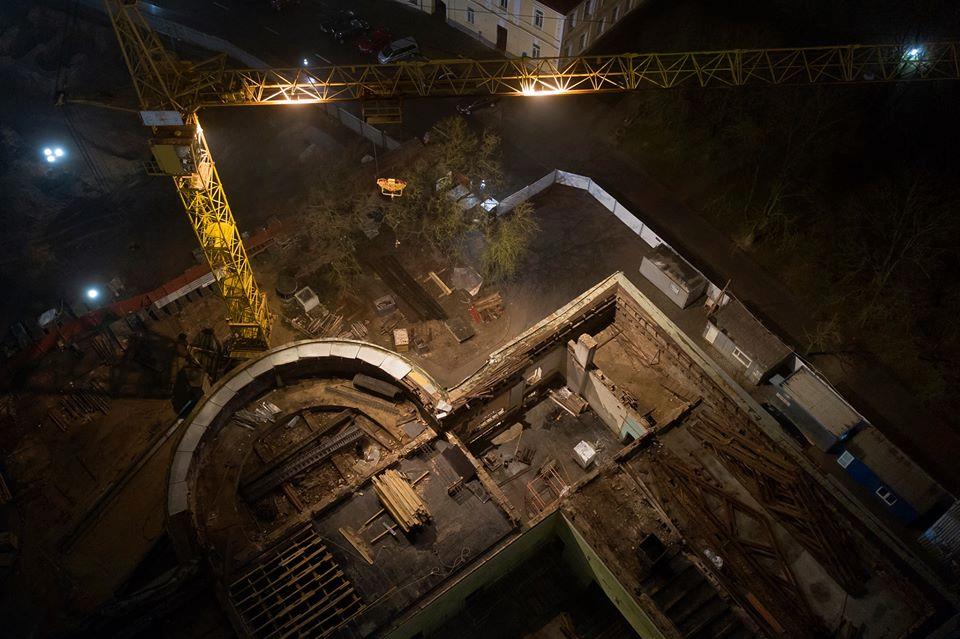 Глядзіце, як выглядае рэканструкцыя Палаца тэкстыльшчыкаў з вышыні Глядзіце, як выглядае рэканструкцыя Палаца тэкстыльшчыкаў з вышыні