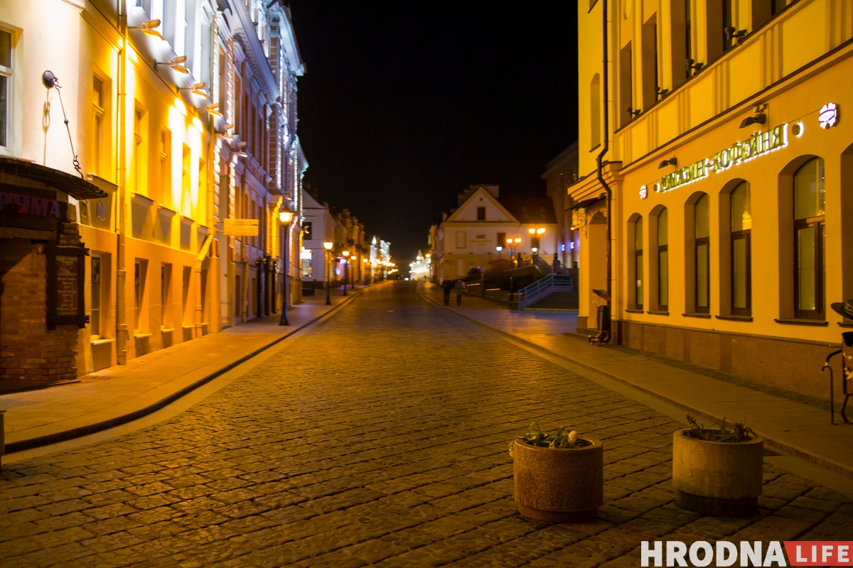 ФОТА: Як выглядае начны Гродна на выхадных у час пандэміі