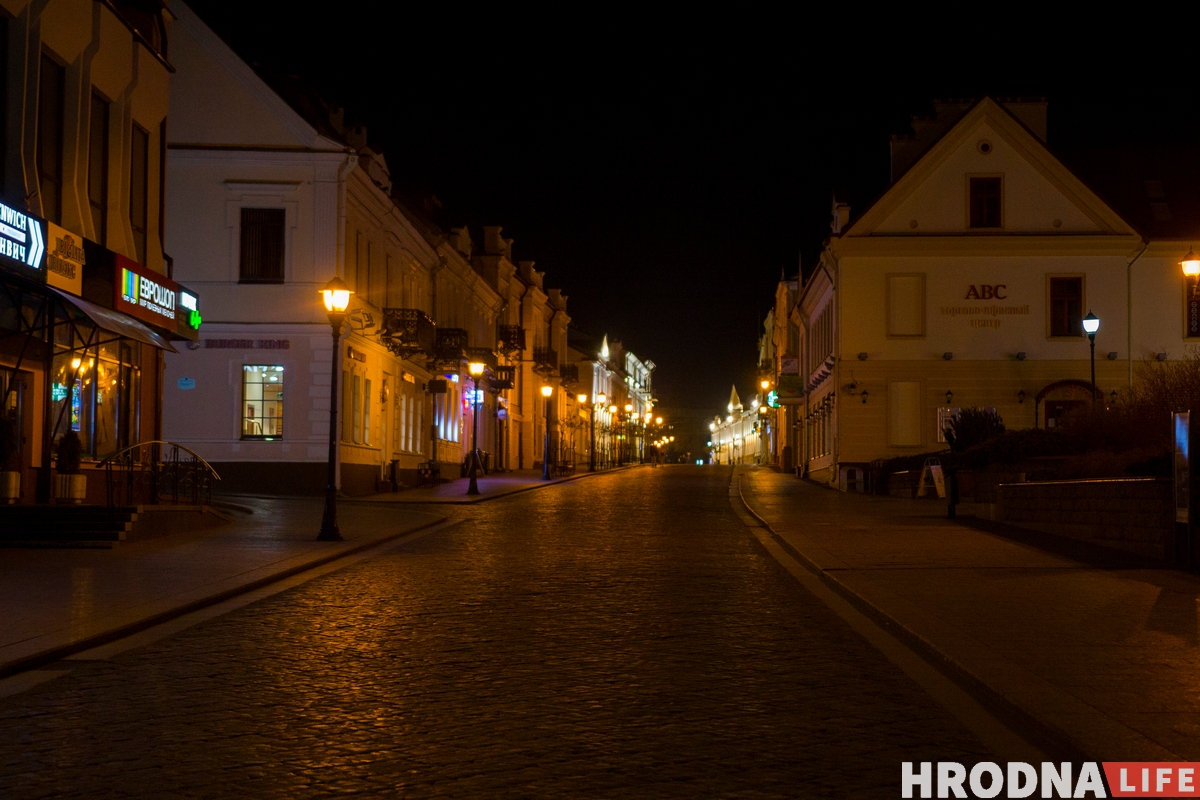 ФОТА: Як выглядае начны Гродна на выхадных у час пандэміі