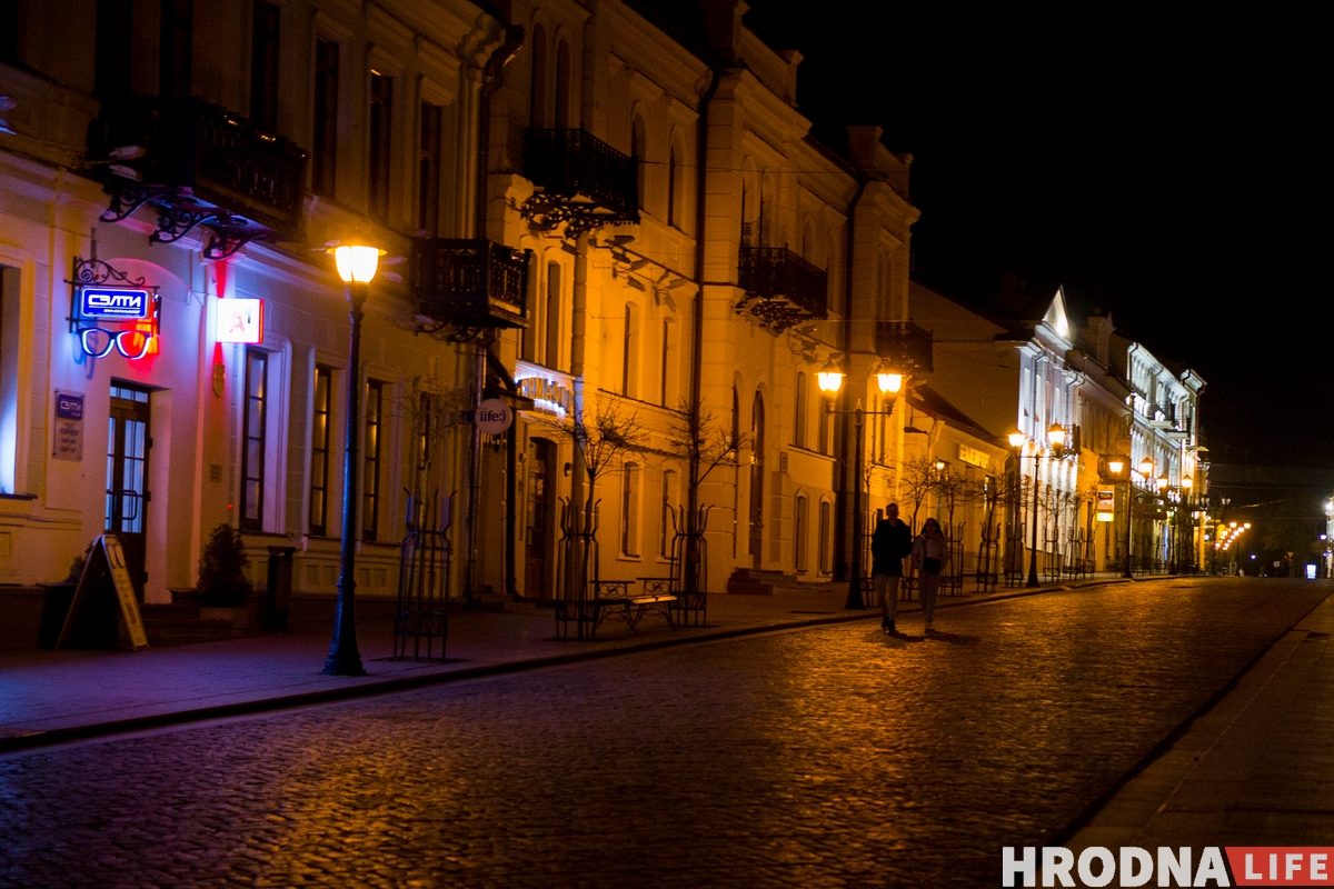 ФОТА: Як выглядае начны Гродна на выхадных у час пандэміі