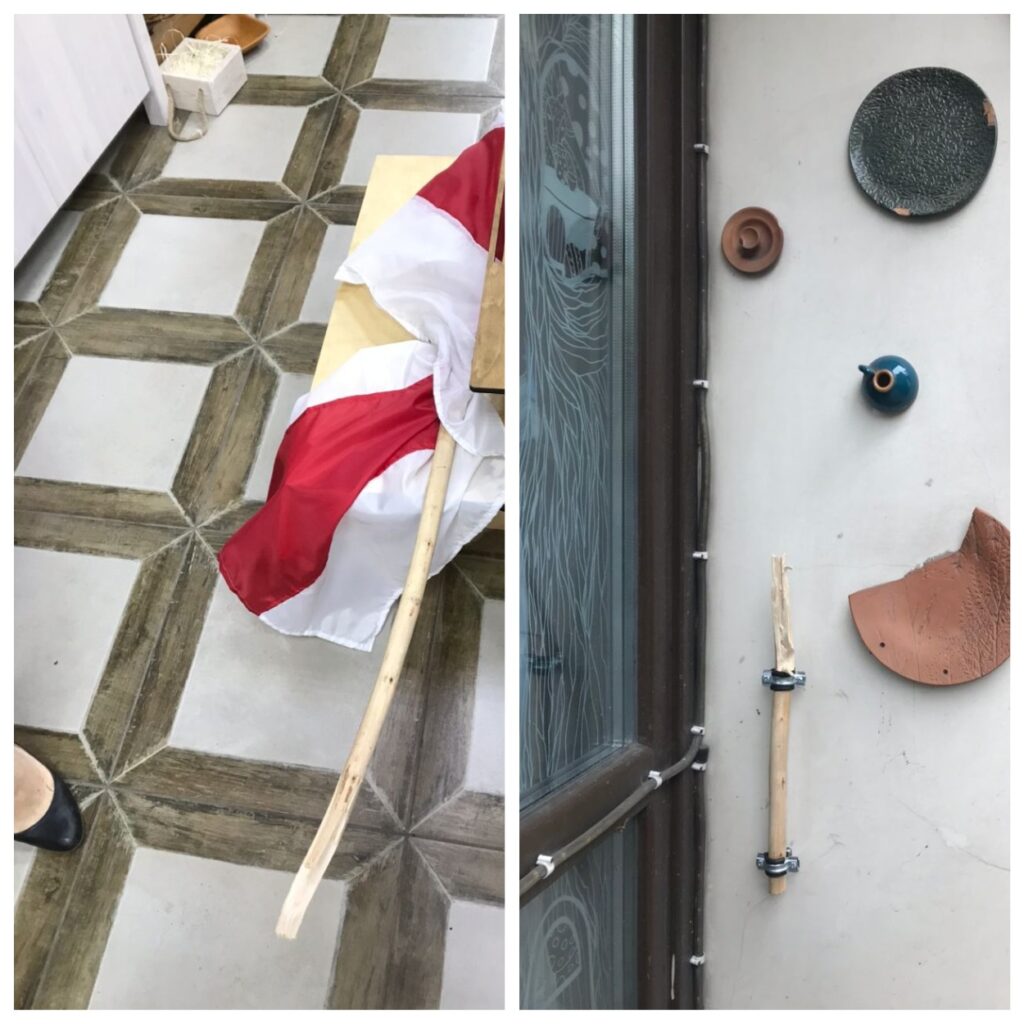 Невядомыя сарвалі сцяг з крамы "Цудоўня" і спрабавалі збіць уладальніка, называючы яго"фашыстам"