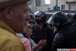 Міліцыя на акцыі пратэсту 6 верасня 2020 у Гродне. Ілюстрацыйнае фота. Фота: Алена Кавальчук