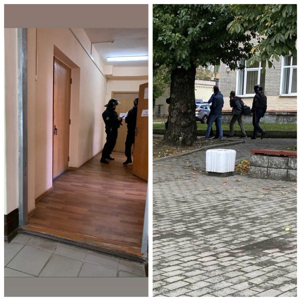 У ГрДУ імя Янкі Купалы прыйшлі сілавікі ў форме і затрымалі чалавека (абноўлена)