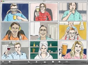 Онлайн-вечеринка выглядит примерно так. Картинка: May van Millingen