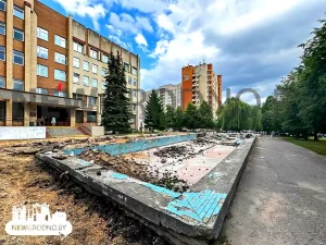 Фантан на вуліцы Урублеўскага ў Гродне