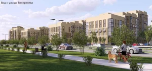 У Гродне ў раёне вуліцы Карскага знясуць старыя дамы. Там прапануюць пабудаваць склад Фота ілюстрацыйнае: від на новы раён з вул. Ціміразева. Імаверна, запланаваны шматпавярховік узвядуць у падобным стылі