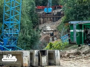 Пешаходны мост на Фамічова цалкам разабралі Рамонтныя работы на месцы моста на Фамічова. Фота: newgrodno.by