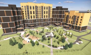 Рэндар першага дому ў мікрараёне "Вясенні". Крыніца: "Гроднажылбуд"