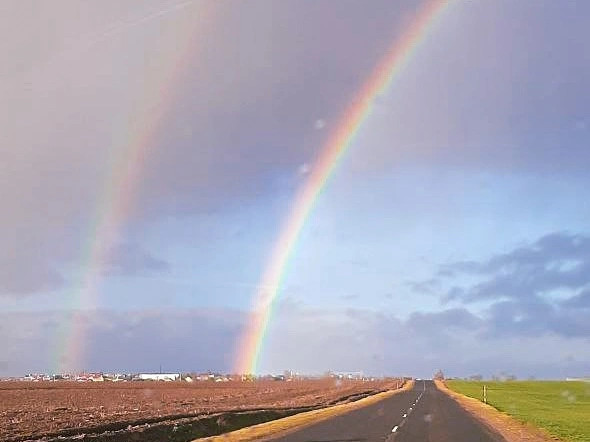 У Гродне заўважылі вясёлку — для зімы гэта рэдкая з’ява 