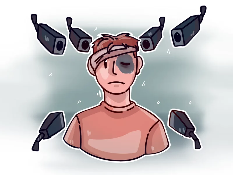 Сілавікі карыстаюцца адключэннямі камер для сыходу ад пакарання. Ілюстрацыя: Таццяна Савіч для Hrodna.life