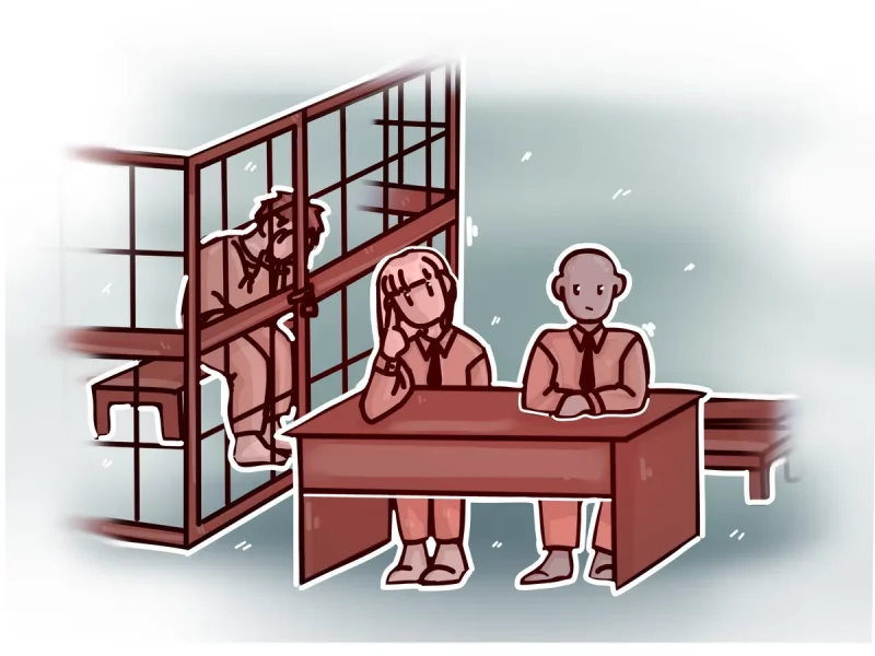 Trials for giving false testimony in Belarus have apparently become more frequent. Illustration: Tatiana Savich for Hrodna.life