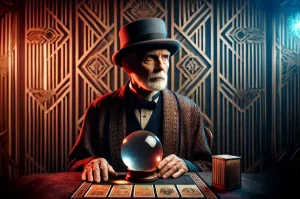 Стэрэатыпны вяшчун 1920-х. Выява згенераваная Hrodna 11:27 з дапамогай ChatGPT і Firefly