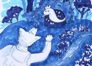 Аб’яднацца, каб падзяліцца. Як беларускія мастачкі пераадольваюць сіндром самазванкі за мяжой Фрагмент малюнка мастачкі з Гродна Таццяны Калач