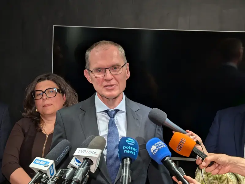 "Мая прысутнасць пойдзе на карысць Саюзу палякаў". Анджэй Пачобут будзе жыць і працаваць у Беларусі Анджэй Пачобут на брыфінгу для журналістаў у Беластоку. Фота з архіва Hrodna.life